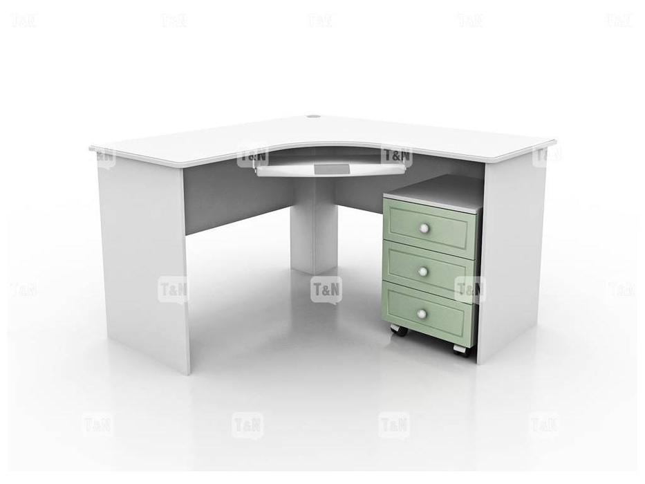 стол письменный угловой Michael Tomyniki  [91XS20] белый, розовый, зеленый, беж