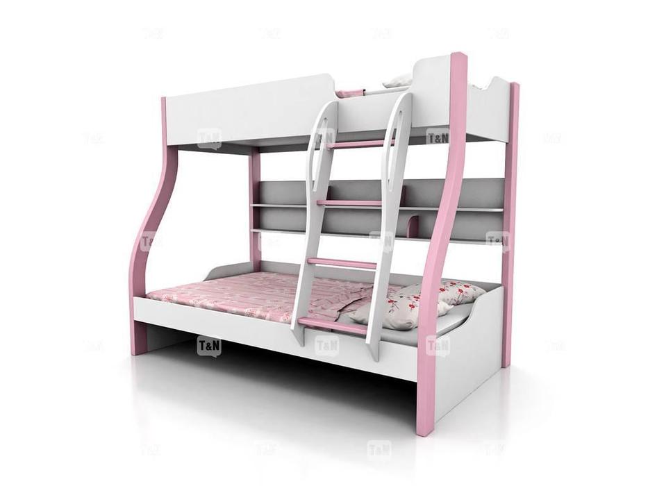кровать двухъярусная  Tracy Tomyniki  [42XA53] цвет дуба, розовый, салатовый, голубой
