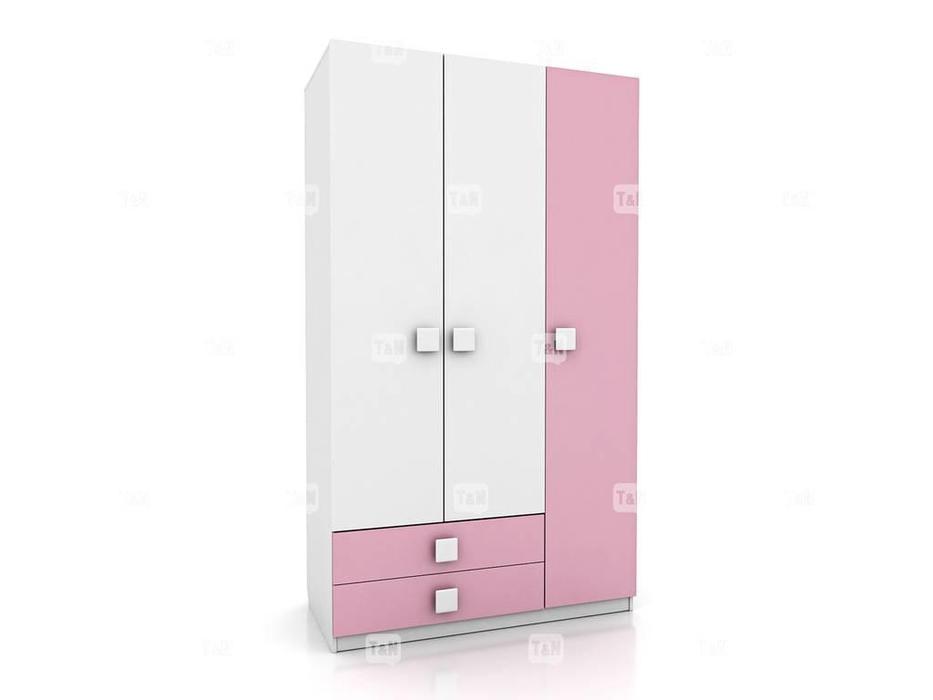 шкаф 3-х дверный  Tracy Tomyniki  [42XE31] цвет дуба, розовый, салатовый, голубой