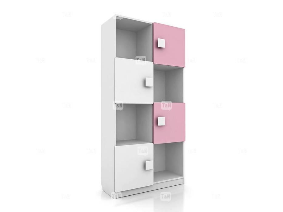 шкаф книжный  Tracy Tomyniki  [42XR24] цвет дуба, розовый, салатовый, голубой