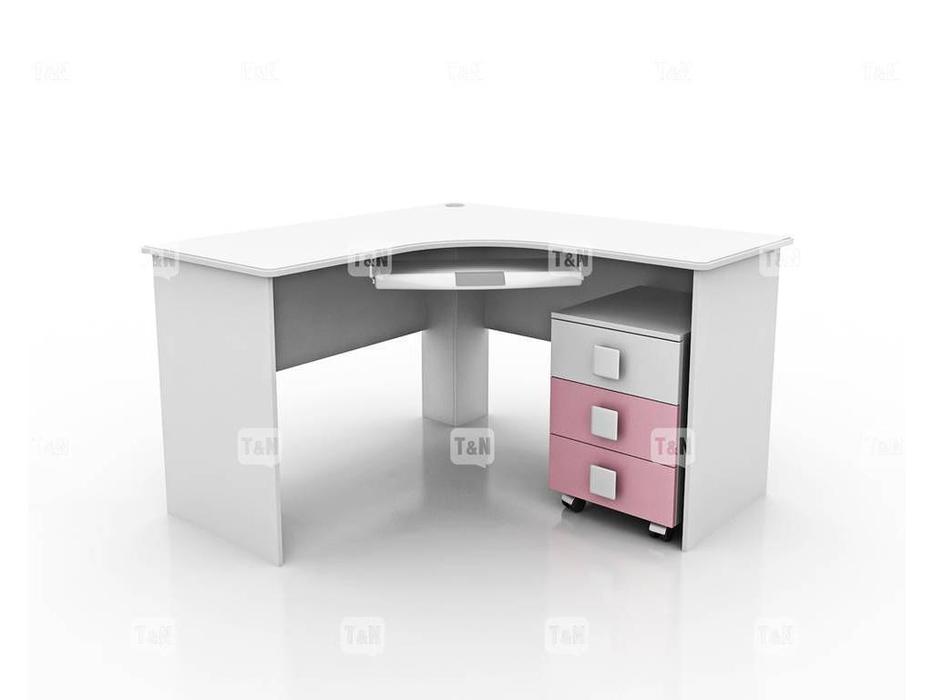 стол письменный угловой Tracy Tomyniki  [42XS20] цвет дуба, розовый, салатовый, голубой