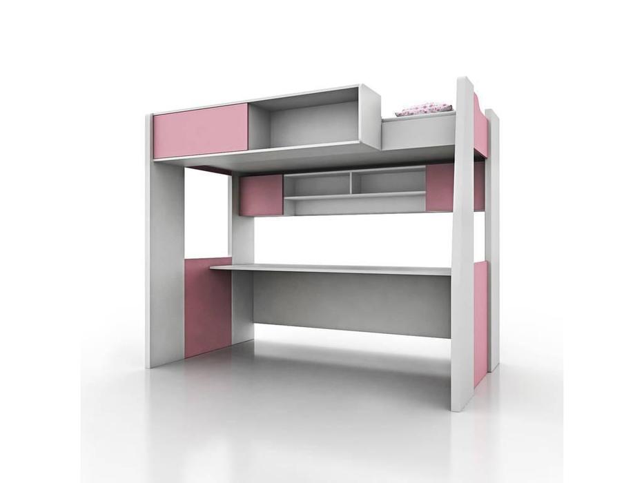 кровать-чердак  Tommy Tomyniki  [46XA65] розовый, салатовый, голубой, цвет дуба