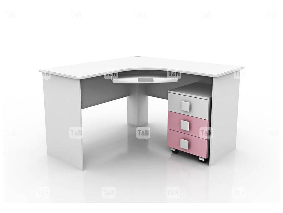 стол письменный угловой Tommy Tomyniki  [46XS20] розовый, салатовый, голубой, цвет дуба