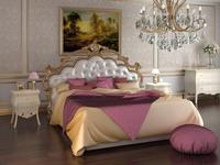 кровать двуспальная с подъемным механизмом 180х200 Сардиния Флоренция  белый, золото