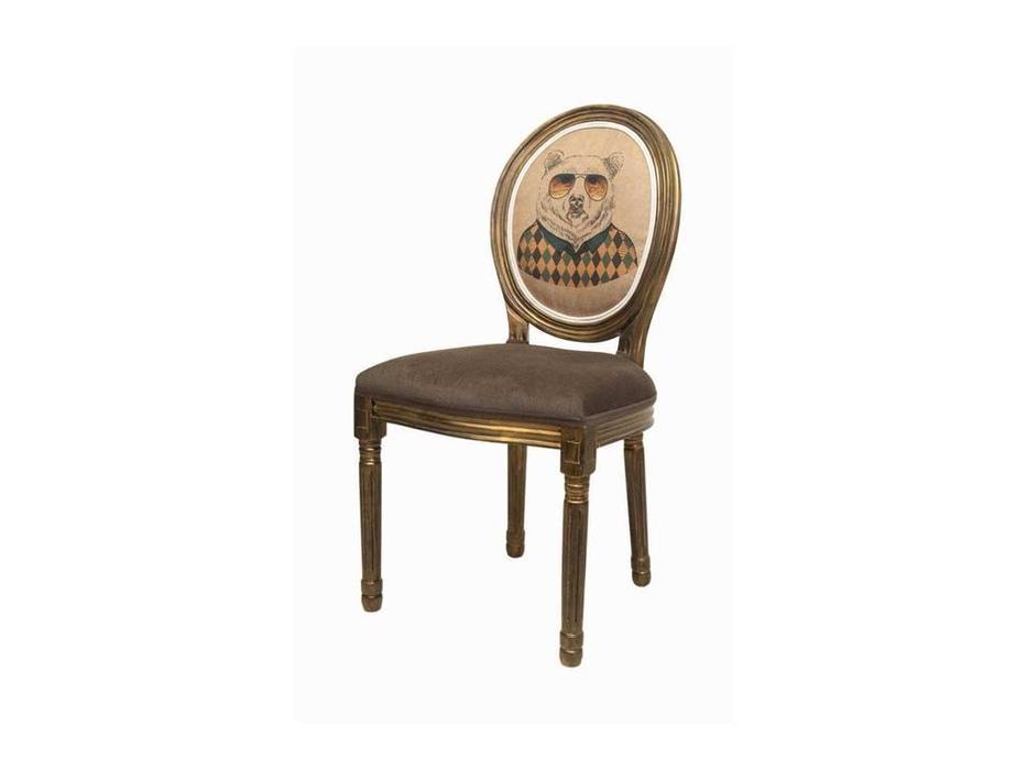стул  Volker Interior  [5KS24501-7] коричневый, золото состаренное, бежевый