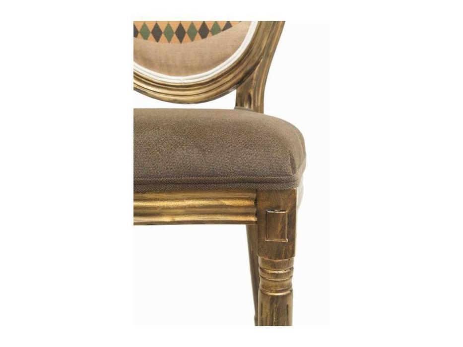 стул  Volker Interior  [5KS24501-7] коричневый, золото состаренное, бежевый