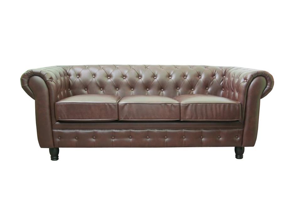 диван 3 местный Chesterfield: Interior [5KS24004-3-BR] (коричневый)