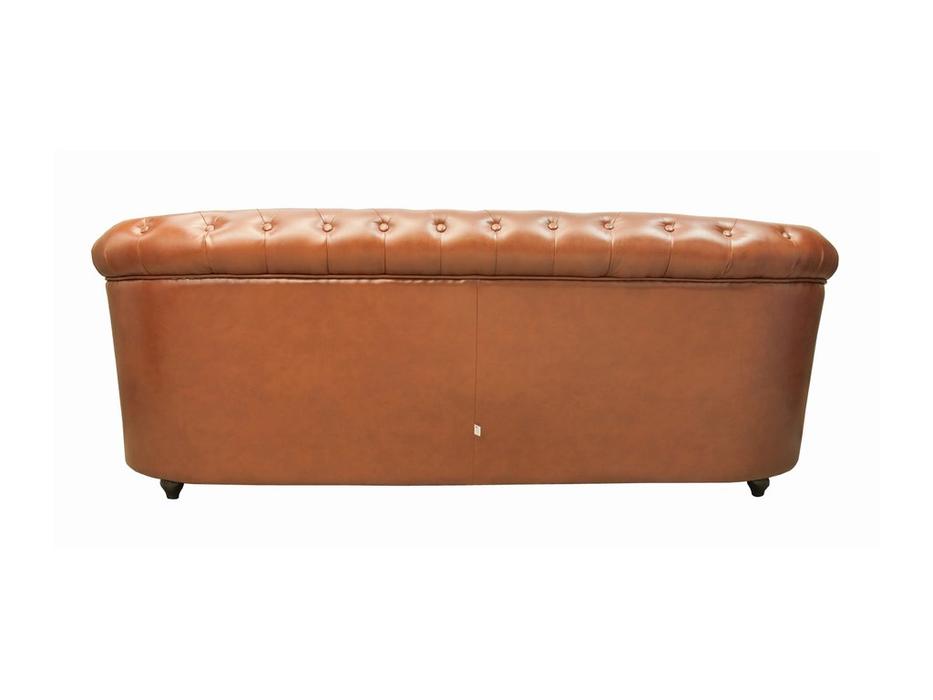 диван 3 местный кожаный Karo Interior  [5KS24029-3-BR] коричневый