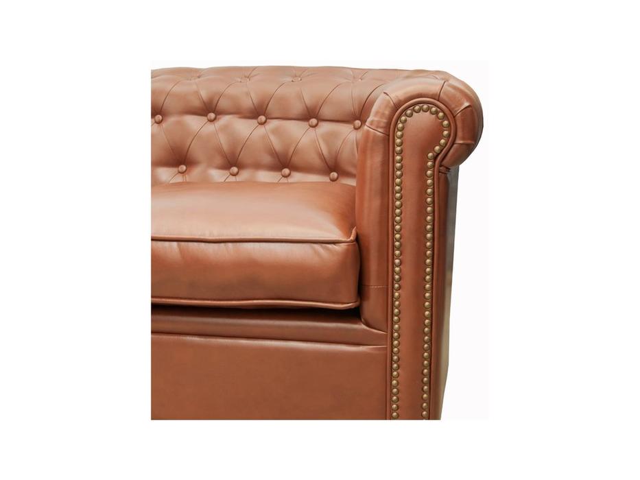 диван 3 местный кожаный Karo Interior  [5KS24029-3-BR] коричневый