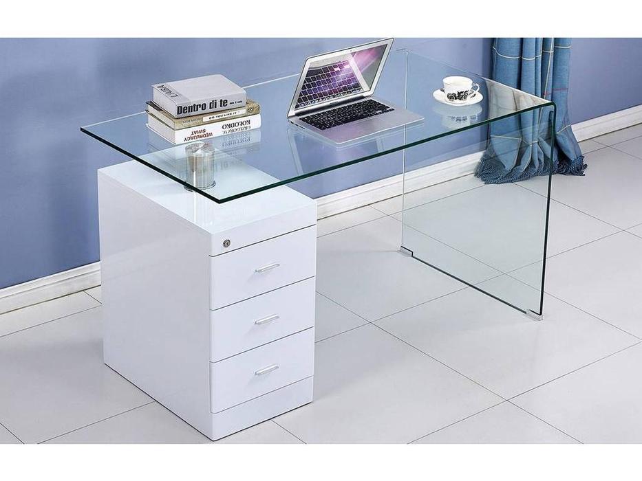 стол письменный  Comedor ESF  [F-306 - 650] стекло, белый