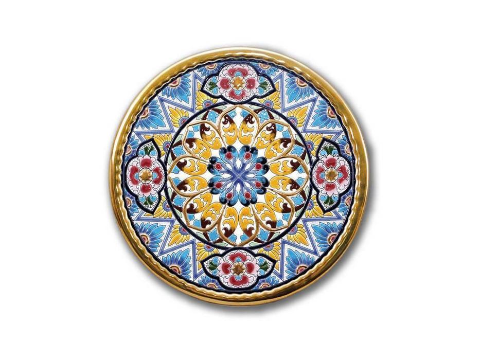 тарелка декоративная 32см Ceramico Artecer  [118-03] золото, разноцветный