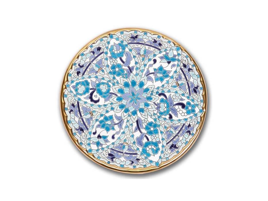 тарелка декоративная 23см Ceramico Artecer  [126-01] золото, синий