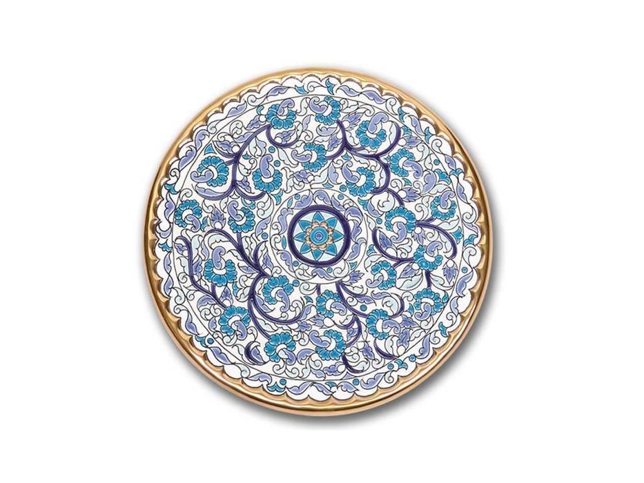 тарелка декоративная 23см Ceramico Artecer  [126-03] золото, синий