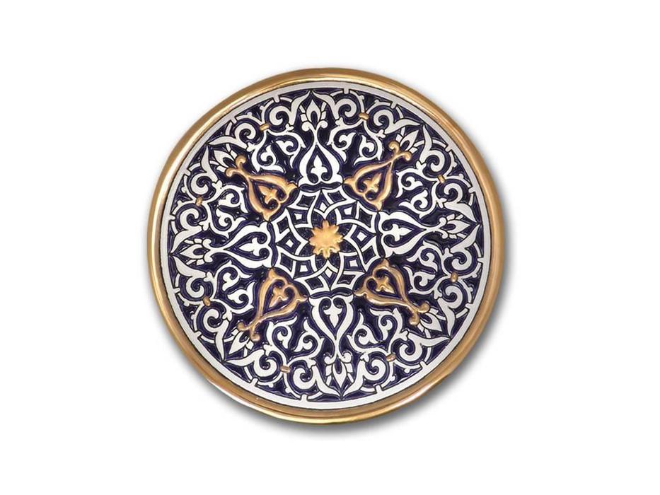 тарелка декоративная 23см Ceramico Artecer  [126-07] золото, синий