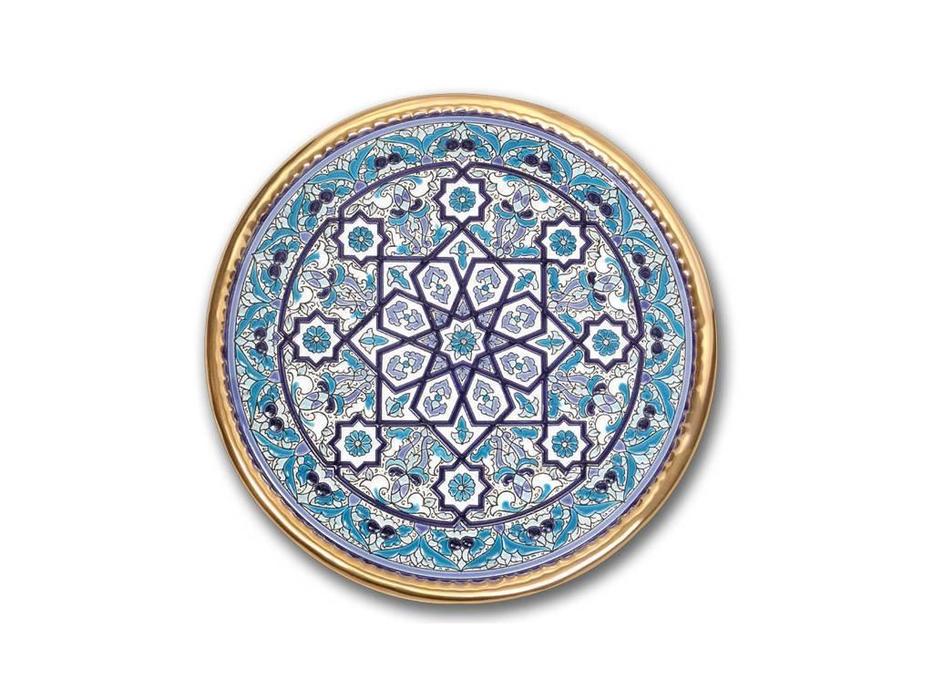 тарелка декоративная 32см Ceramico Artecer  [128-06] золото, синий