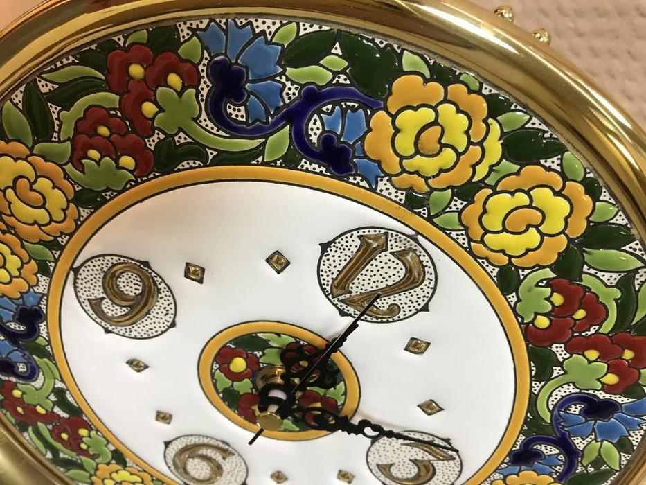 тарелка-часы диаметр 21см Ceramico Artecer  [315-11] золото, разноцветный