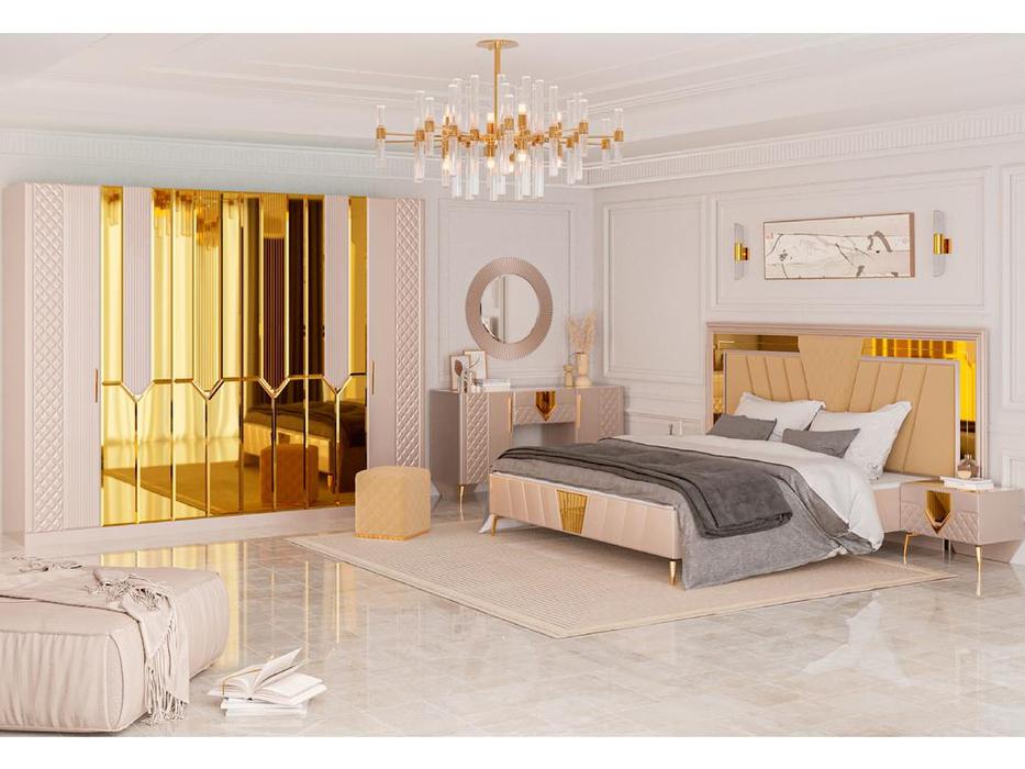 спальня современный с 6 дв шкафом Севиль Мэри  кашемир с золотом