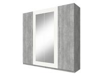 шкаф 4 дверный с зеркалами Vera Helvetia  [22YADH/20] бетон, белый