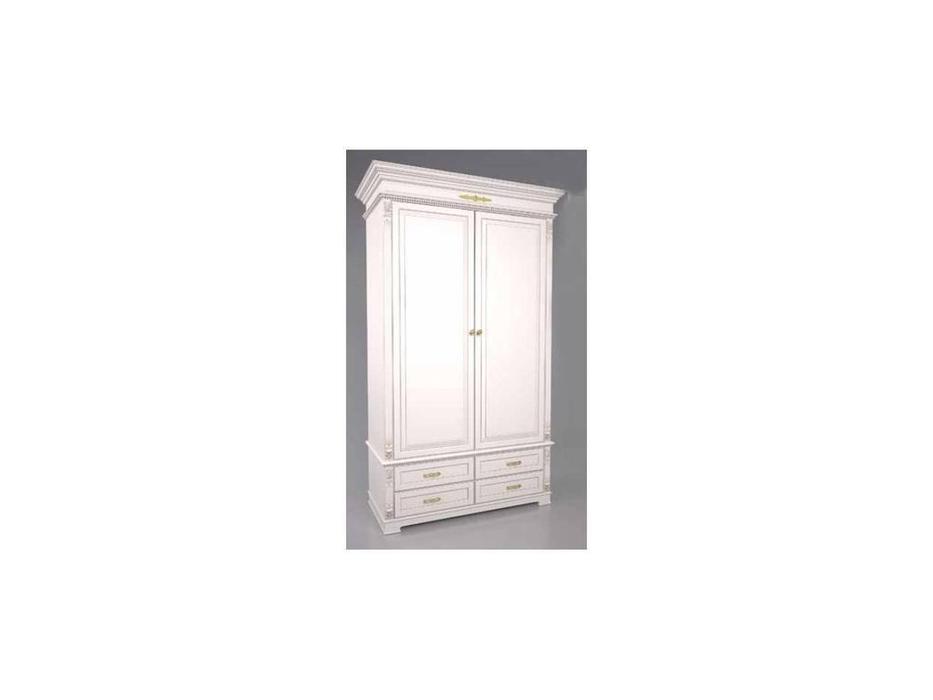 шкаф 2-х дверный  Decor Arco  [А-10/1325] белый, коричневая патина