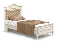 кровать односпальная 90х200 с мягким изголовьем Прованс Arco  [КР-18/990] белый, патина