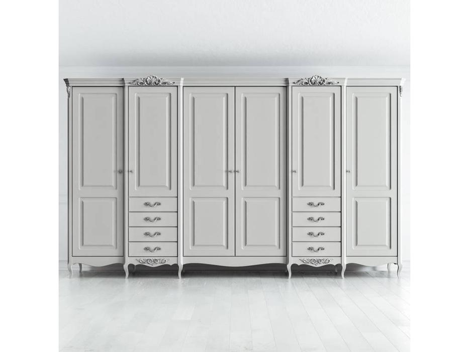 шкаф 6 дверный  Atelier Home Latelier Du Meuble  [APs626E-K04-S] серо-бежевый, серебро