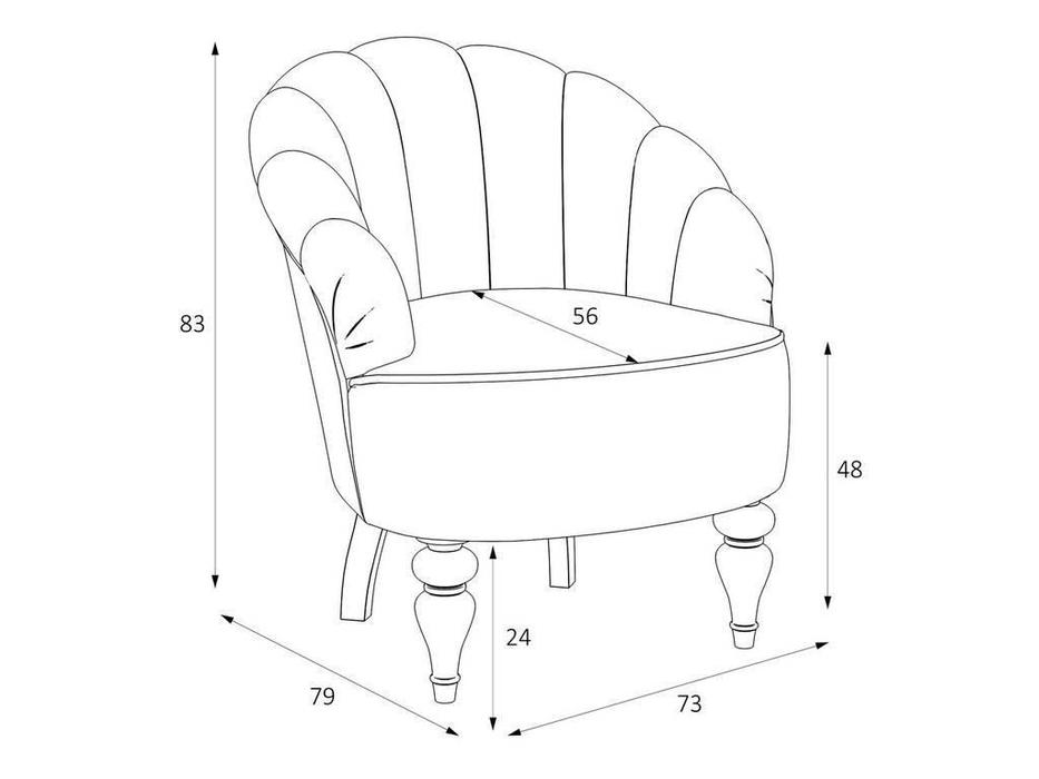 кресло  Шелли LAtelier Du Meuble  [M15-W-B13] фиолетовый, белый