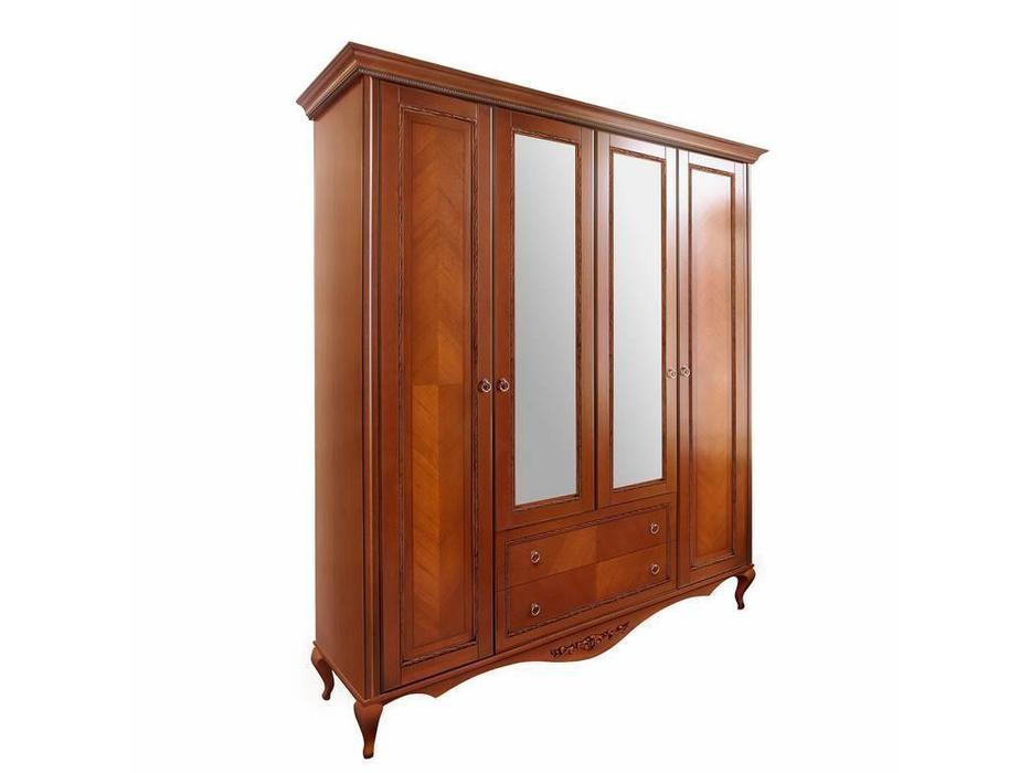 шкаф 4-х дверный  Неаполь Timber  [T-454/Y] янтарь
