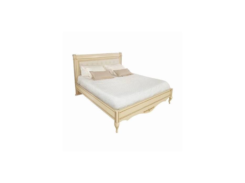 кровать двуспальная  Неаполь Timber  [T-466/VO] ваниль, золото