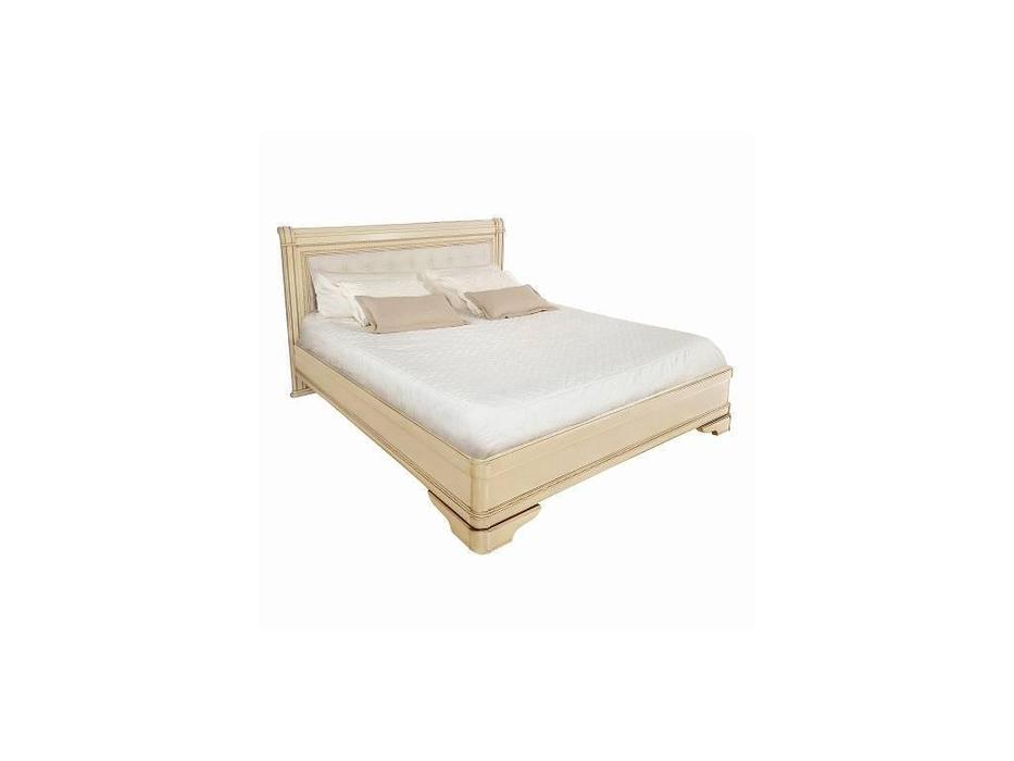 кровать двуспальная 180х200 без изн-я с мягкой спинкой Палермо Timber  [T-788/VOS] ваниль, золото