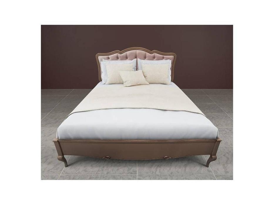 кровать двуспальная 180x200 с мягким изголовьем Портофино Timber  [Т-588/QUMA] кварц