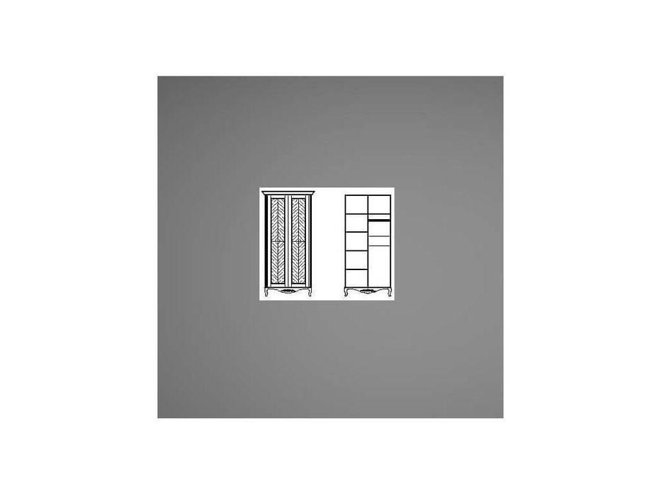 шкаф 2-х дверный  Неаполь Timber  [T-452/BA] белый, серебро