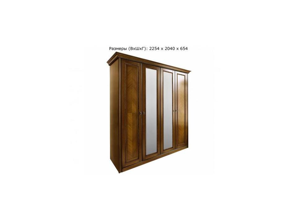 шкаф 4 дверный  Палермо Timber  [T-754Д/Y] янтарь