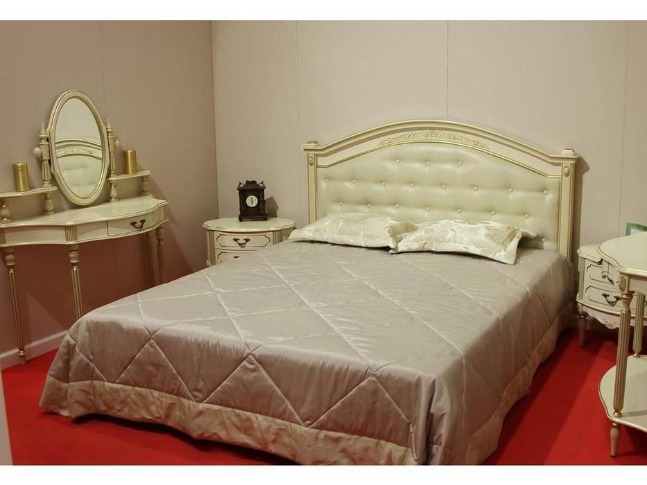 кровать двуспальная 160х200 с высоким изголовьем Палермо Юта  [Палермо 58-01] шампань