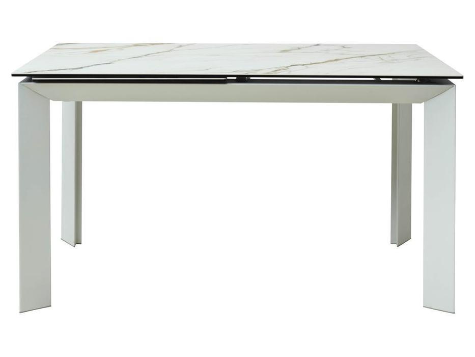 стол обеденный раскладной Cremona Megapolis  [DECDF501TKL188WHT160] белый контрастный мрамор, белый