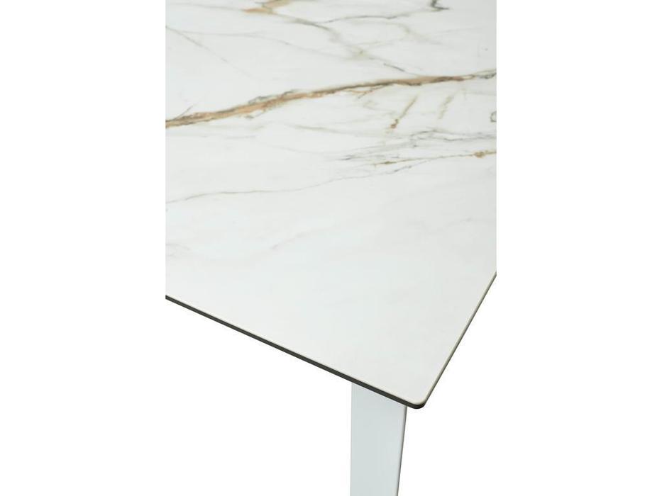 стол обеденный раскладной Cremona Megapolis  [DECDF501TKL188WHT160] белый контрастный мрамор, белый