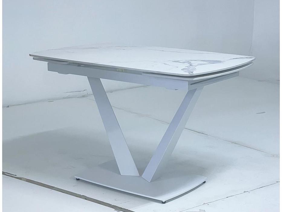 стол обеденный раскладной ALATRI Megapolis  [614M04391] белый мрамор, белый