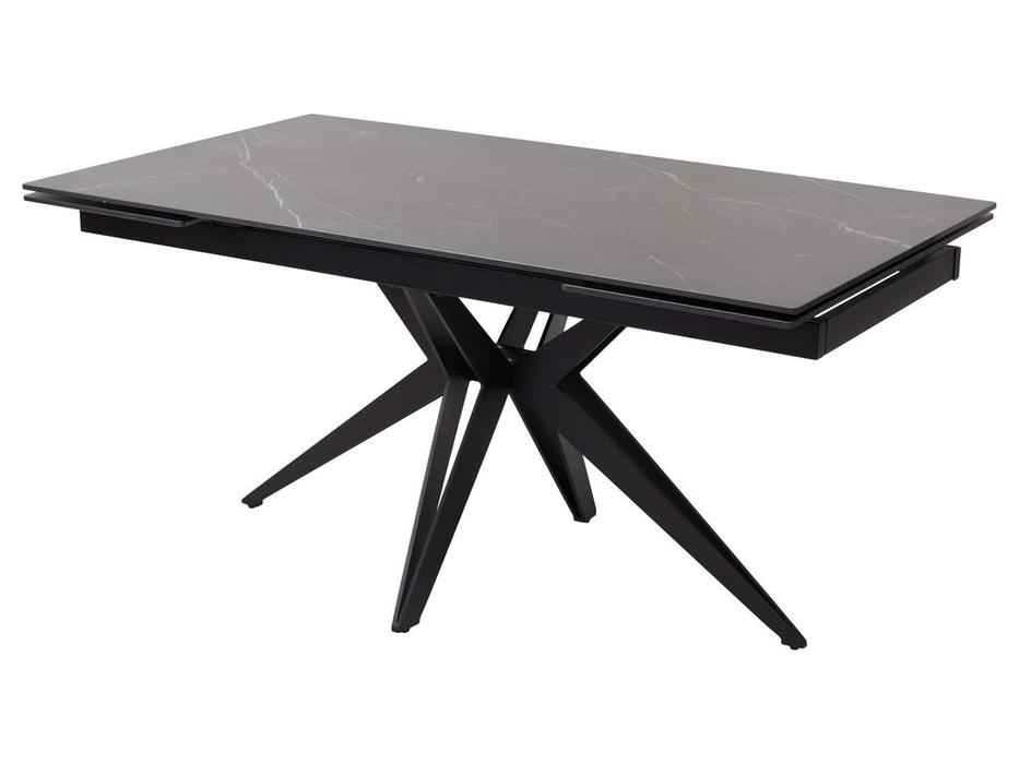 стол обеденный раскладной FORIO Megapolis  [614M04286] черный мрамор, черный