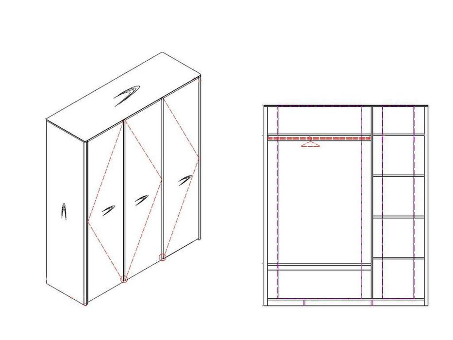 шкаф 3 дверный  Paterna Mod Interiors  [MDI.WR.PN.29] дуб