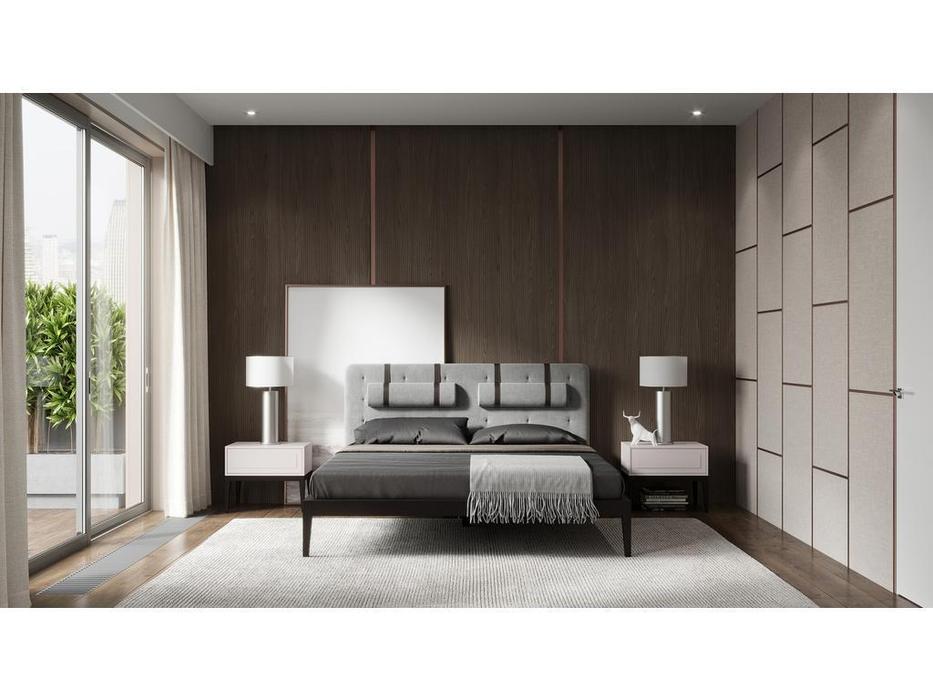 кровать двуспальная 180х200 Marbella Mod Interiors  [MDI.BD.MRB.2] серый, орех W