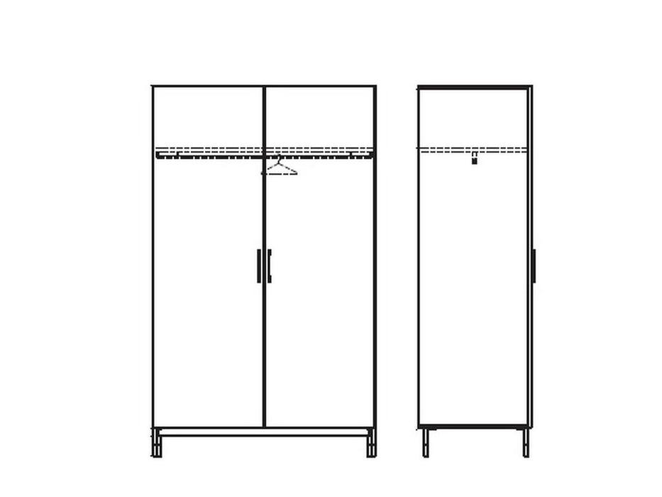 шкаф 2 дверный 2 дверный Benissa Mod Interiors  [MDI.WR.BS.48] шпон ореха, черный