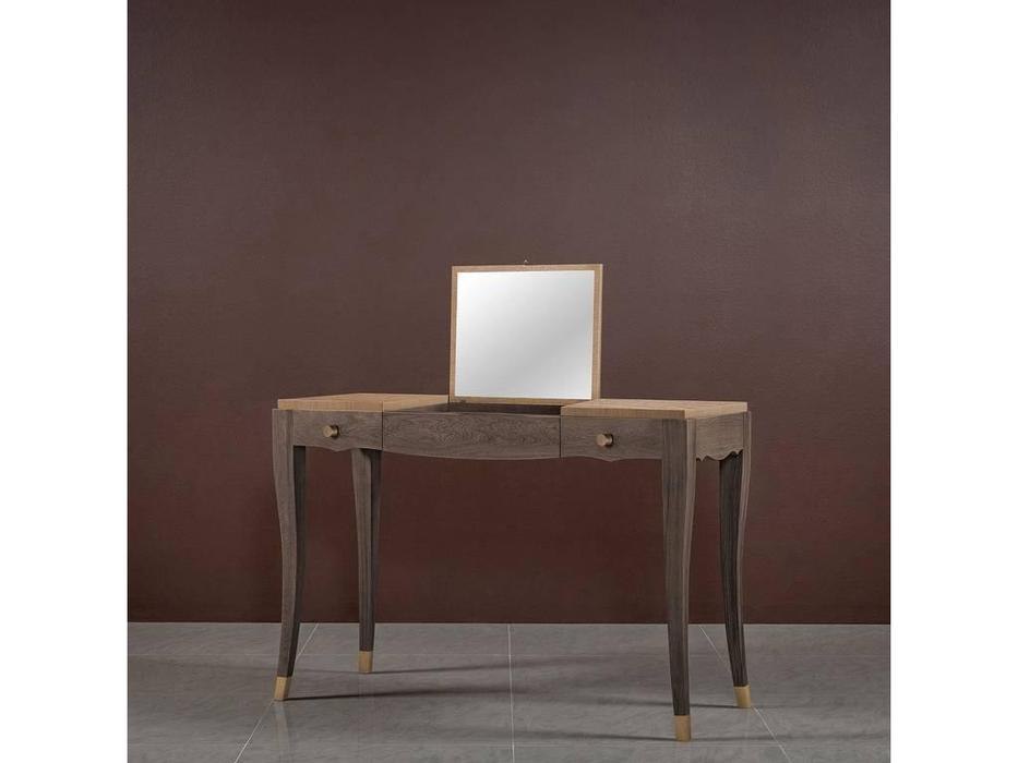 стол туалетный с откидным зеркалом Монте-Карло RFS  [G1010/ME/NG] дуб медовый, серо коричневый