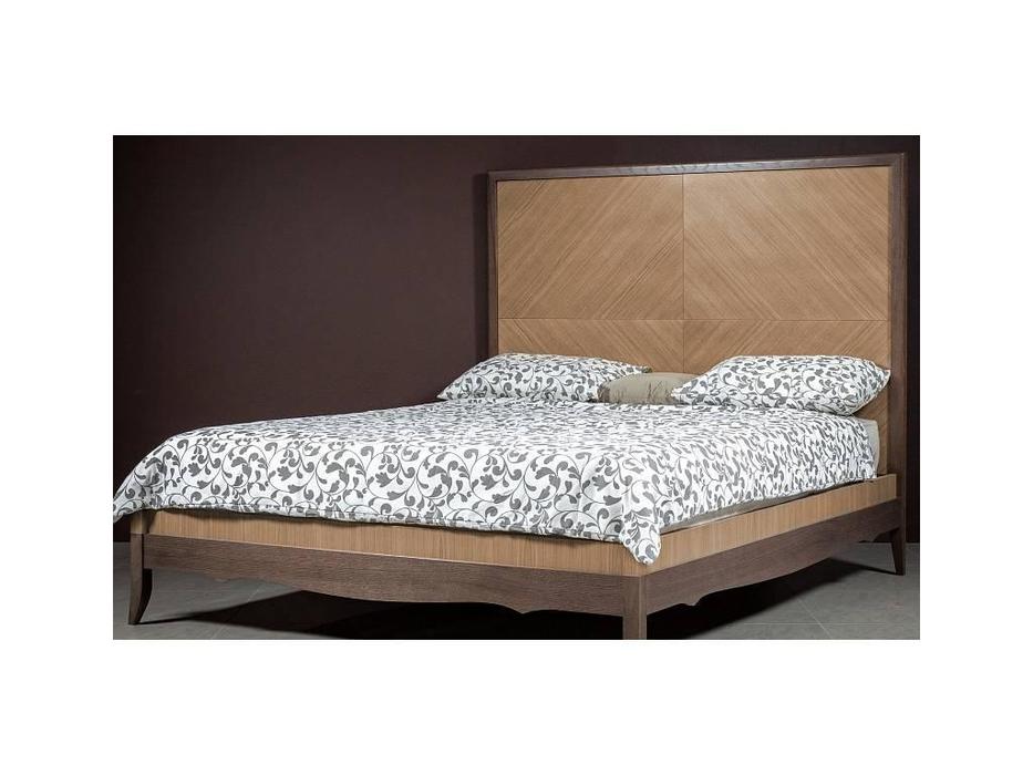 кровать двуспальная 160х200 Монте-Карло RFS  [G2160/ME/NG] дуб медовый, серо коричневый
