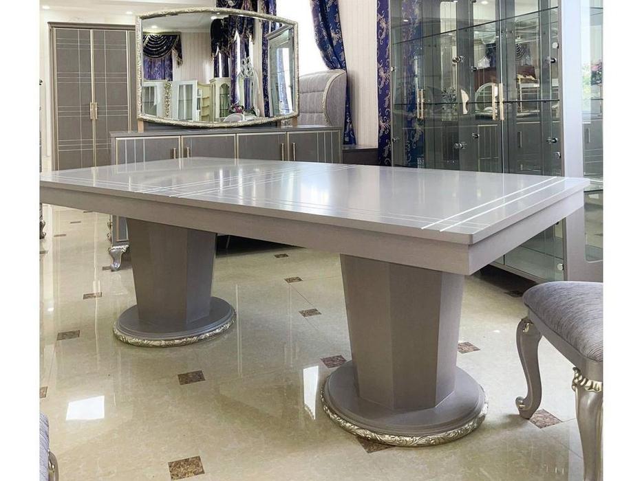 стол обеденный  Монако FurnitureCo  [6004] серебро