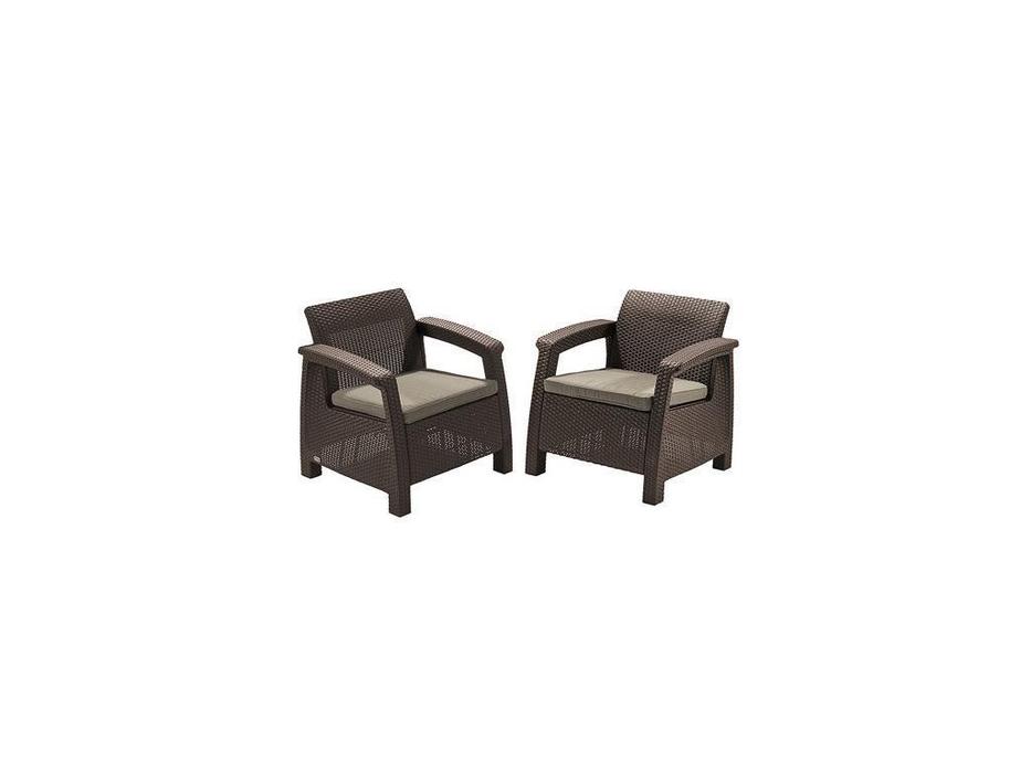 кресло садовое  Corfu duo set Keter  [17197993] коричневый