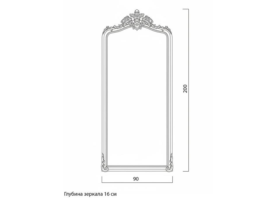 зеркало напольное в раме Лоренцо: Hermitage [DFM288PND] (золото)