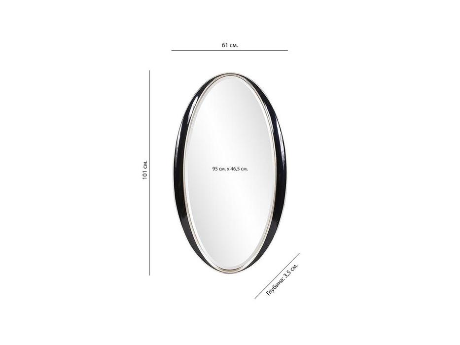 зеркало навесное в раме Дита Hermitage  [LH184BS] черный