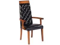 стул с подлокотниками мягкий Марсель Bogacho  [17103] кожа черная