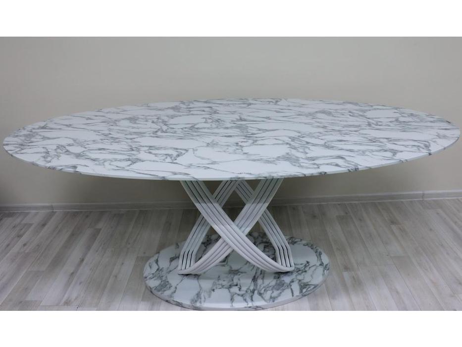 стол обеденный обеденный Сфера Linhai Lanzhu  [F-1453casa] белый мрамор