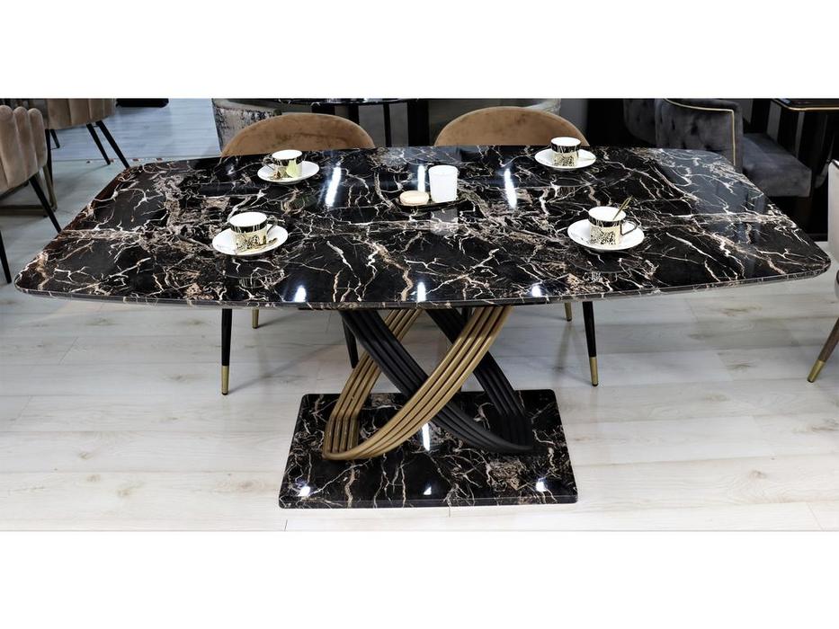 стол обеденный обеденный Сфера Linhai Lanzhu  [F-1457 (F-1200)casa] черный мрамор