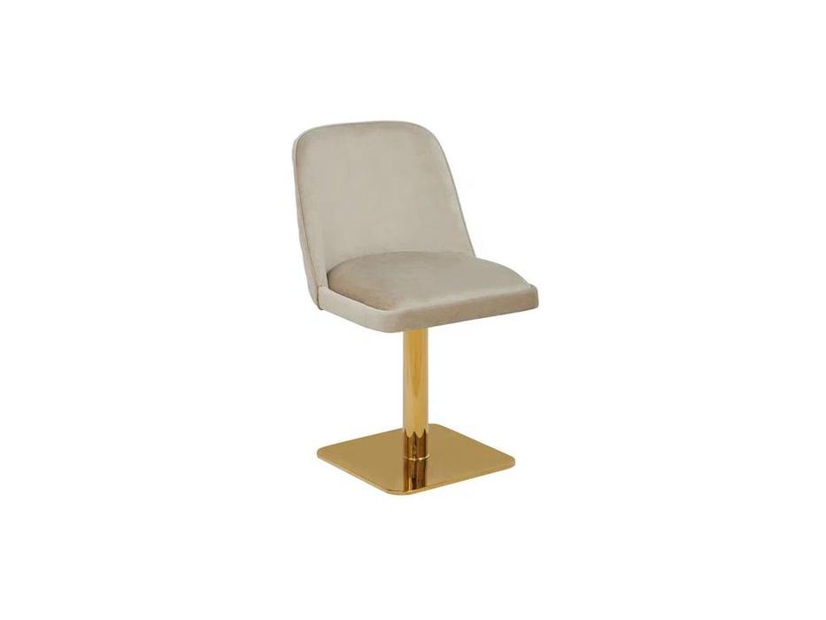 стул вращающийся вращающийся  Linhai Lanzhu  [DC-3988casa] светло-бежевый, золото